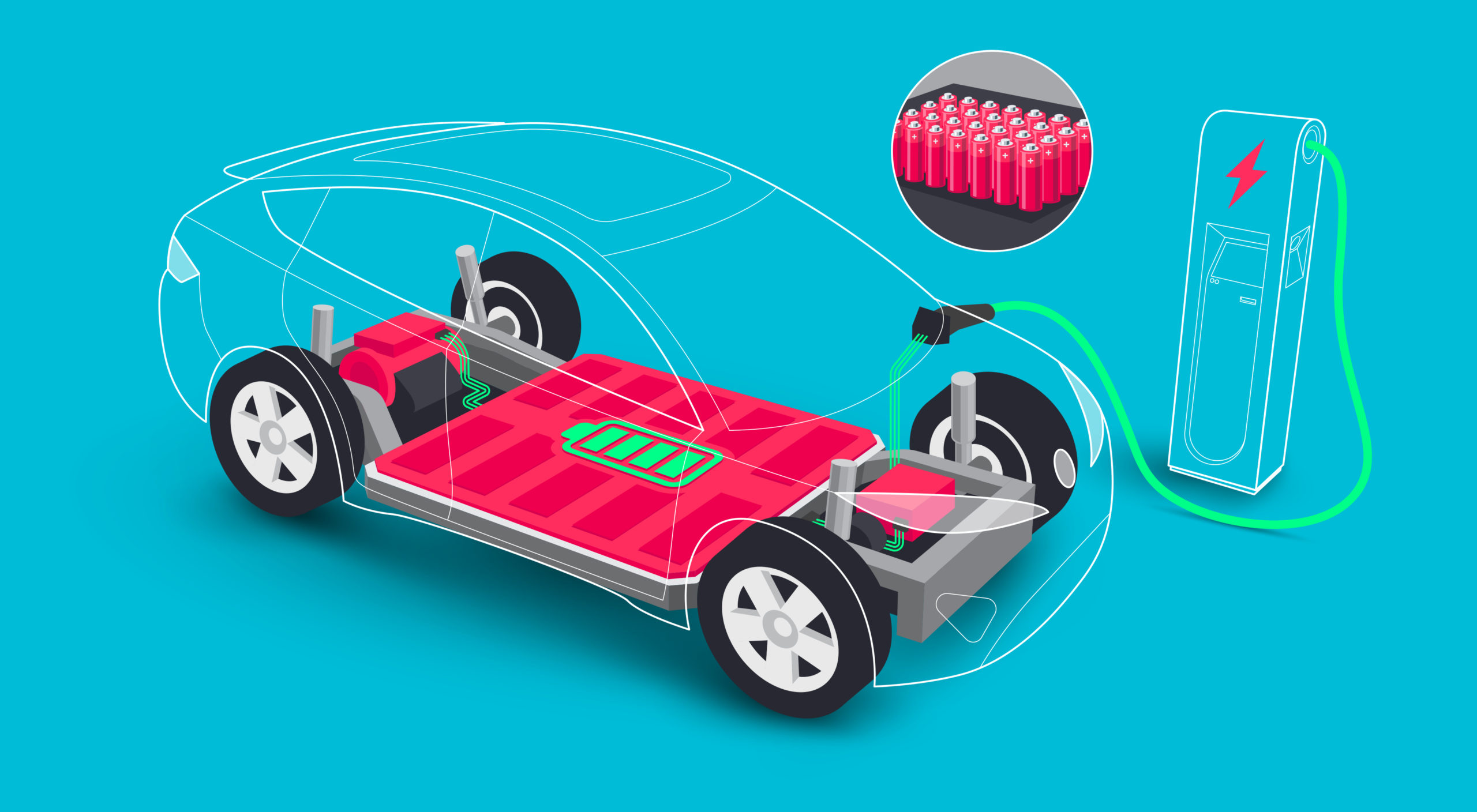 Cartoon depicting electronic drivetrain